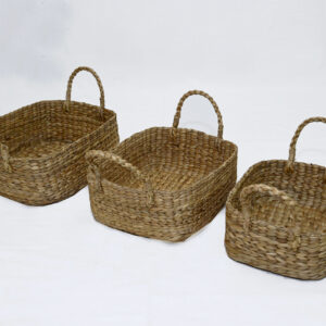 BASKET RECTANGLE WITH SHORT HANDLE (Set of 3)