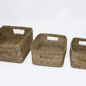 BASKET RECTANGLE WITH IN-BUILT HANDLE (Set of 3)