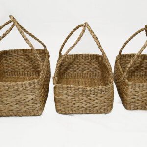BASKET RECTANGLE WITH LONG HANDLE (Set of 3)